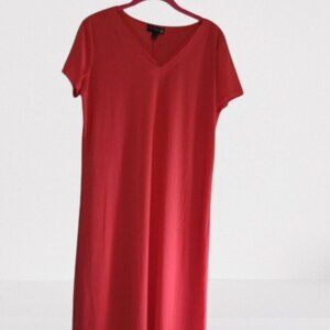 ANTTHONY Original Coral Spring V-neck Midi Dress Feminine